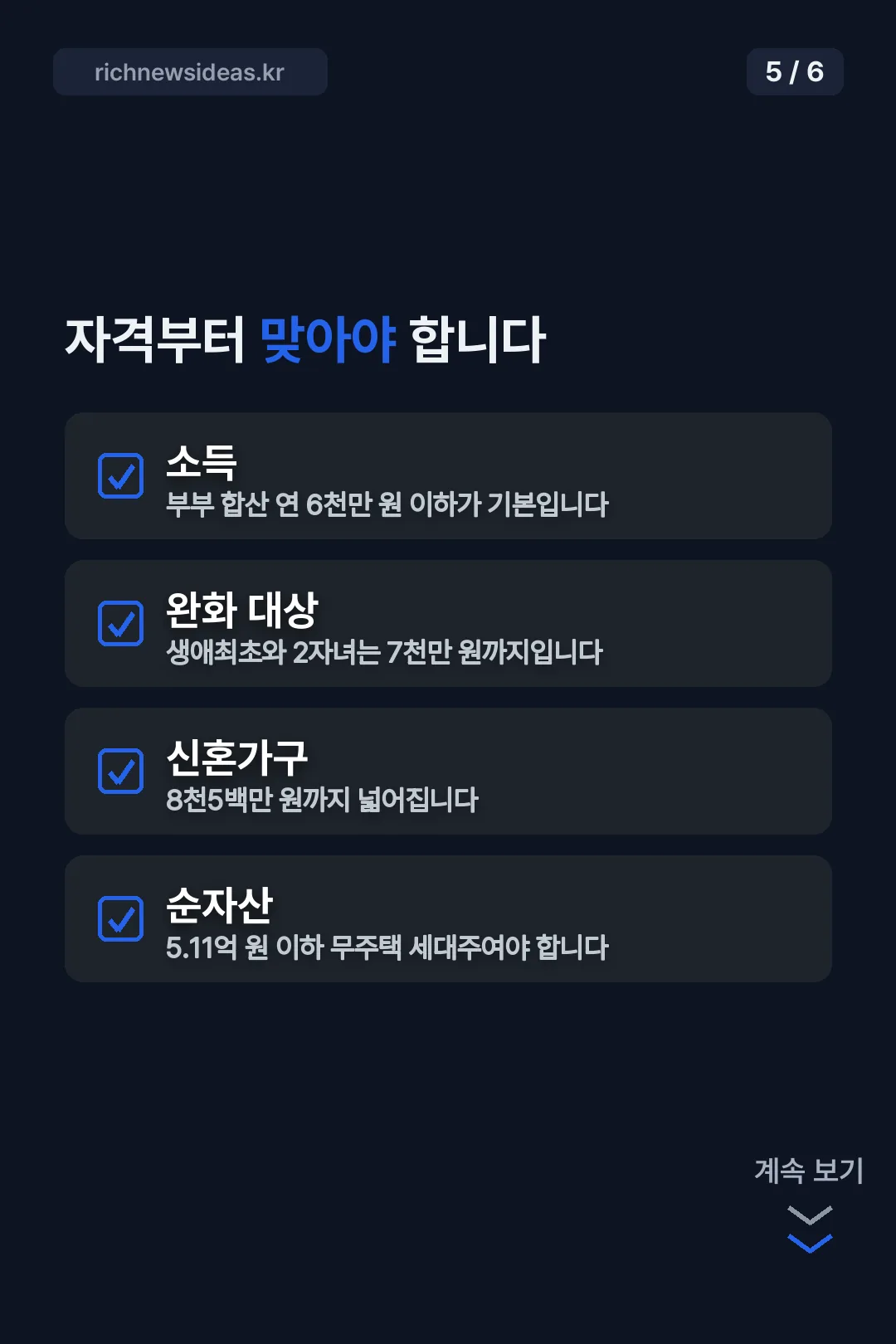 소득과 자산 요건
