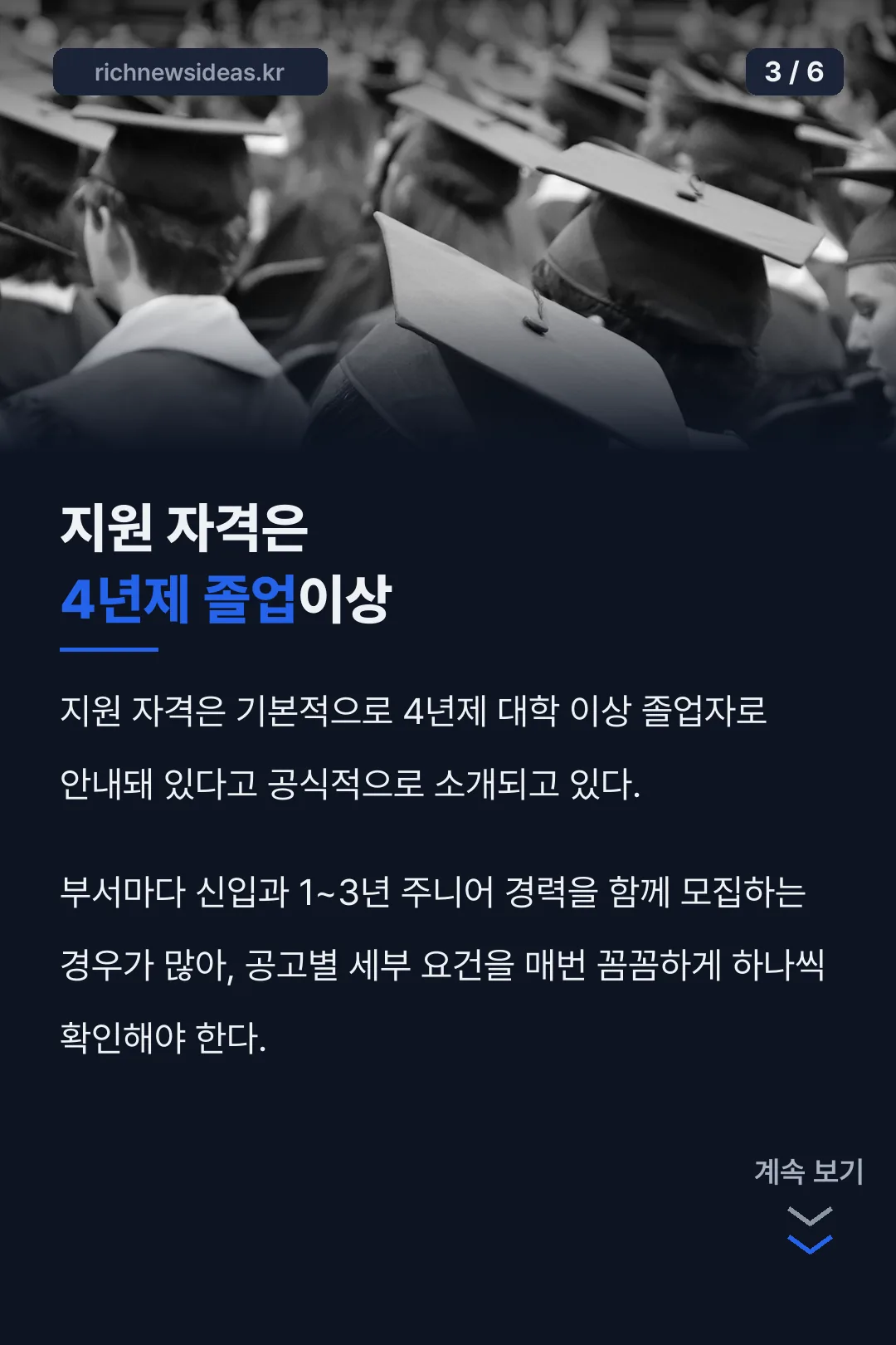 지원 자격과 경력 조건