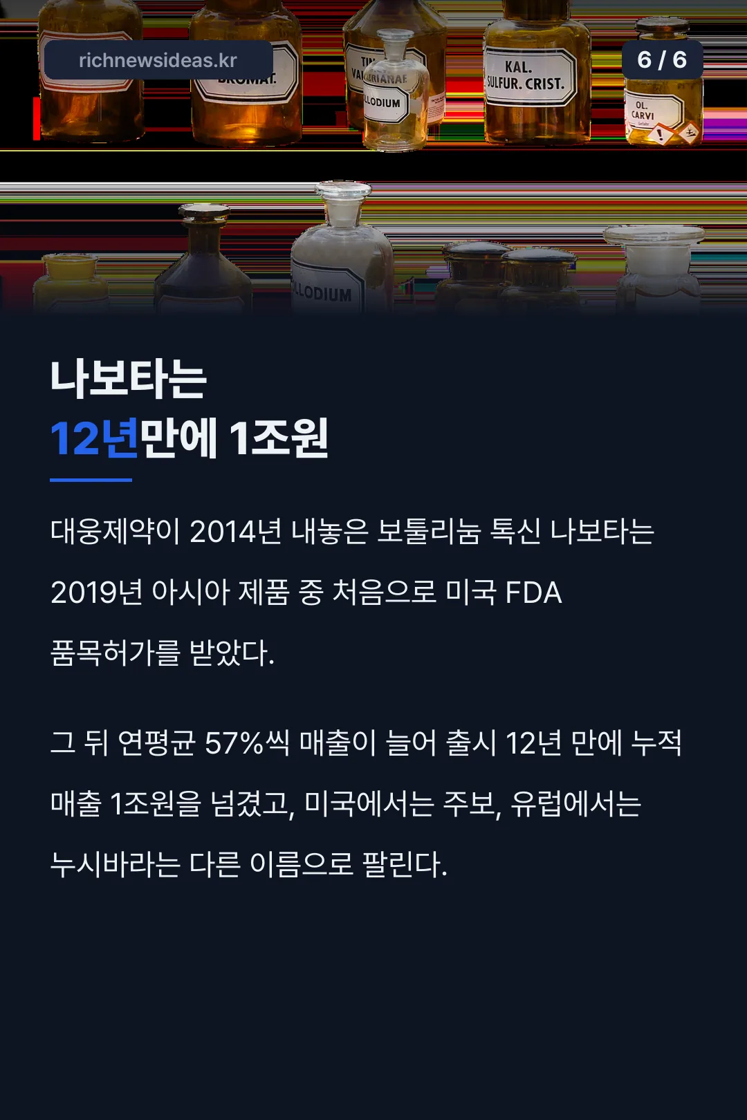 나보타 누적매출 1조원 기록