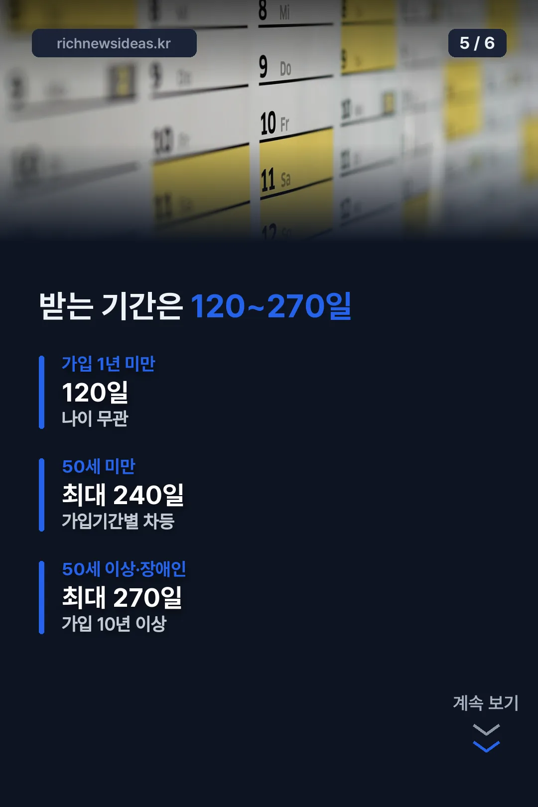 수급기간 120~270일